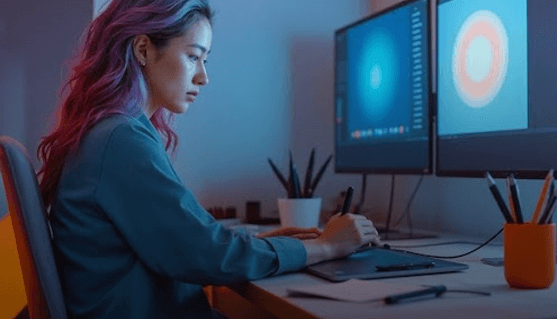 motion graphics designer working