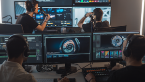 professionals working on animated videos