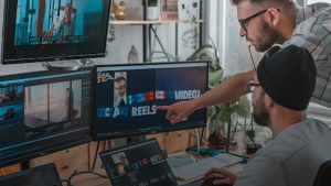video editors working on social media reels