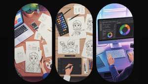 different phases of 2D animation production process