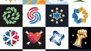 a bunch of animated logos