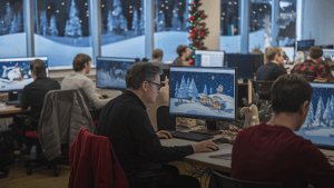 animators working on Chrismtas animation