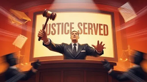 A judge giving a verdict