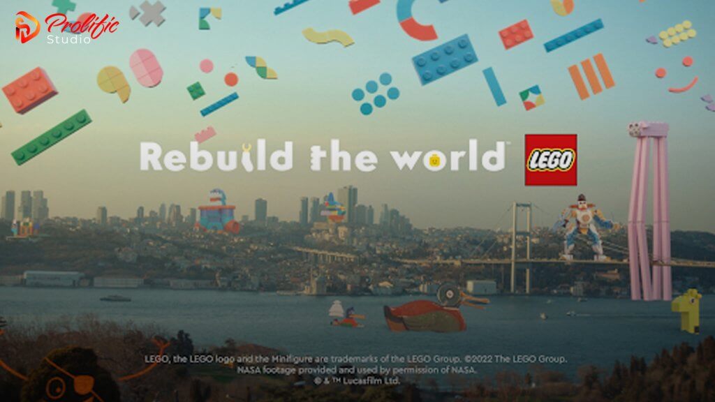 Promotional video examples showing LEGO bricks in the real world