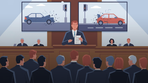 an image demonstrating accident recreation animations through legal animation services