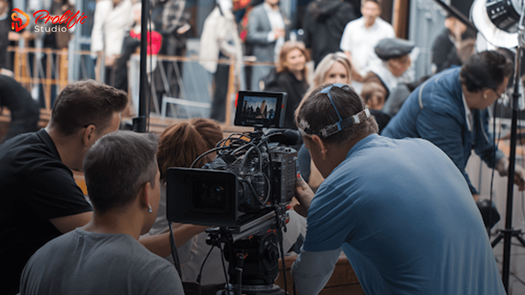 a commercial production in progress