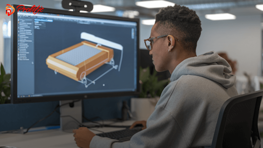 animator working on 3D product animation