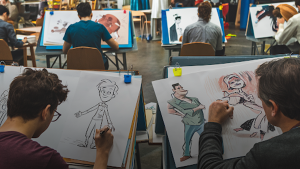 animators sketching on storyboards