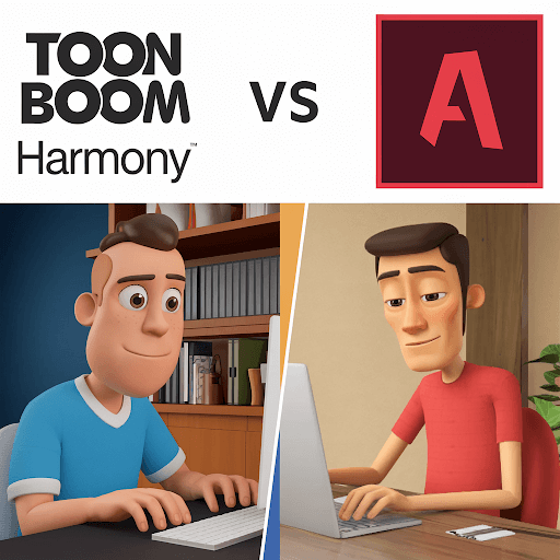 animators working on both software