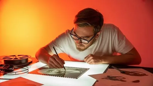An animator working on rotoscope animation