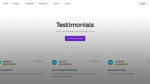 Canva’s testimonial page