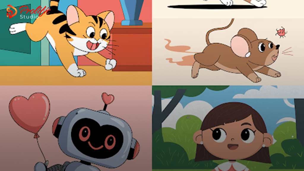 a 2D animation collage