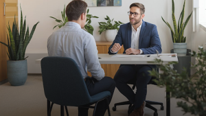 an interviewer conducting an interview