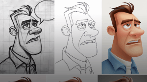 different movements of a 2D character animation