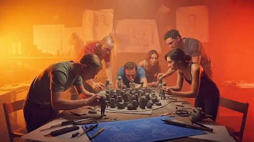 A behind the scene of clay animation project