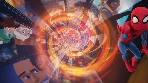 A collage of animated movies