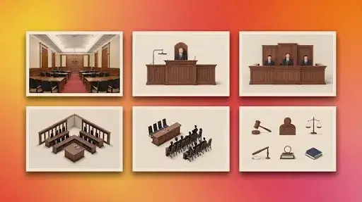 A visual representation of courtroom graphics