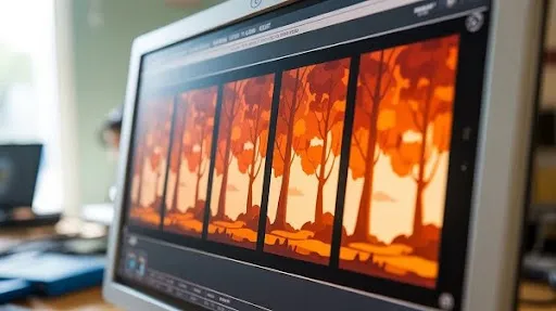 Different frames of animation