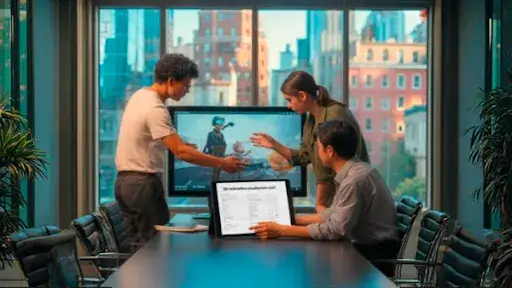 3D animation production cost being explained to the client