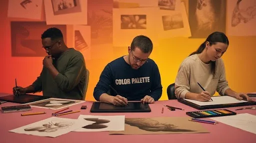 Artists working on the concept art