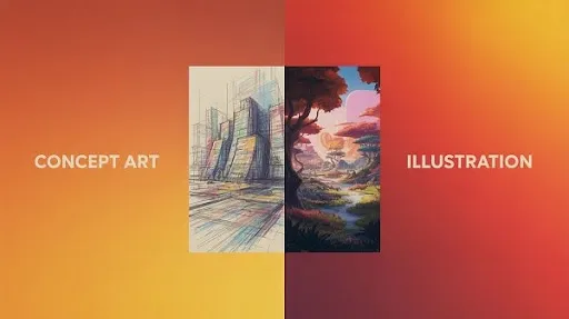 Difference between concept art and illustration