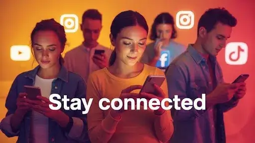 People using different types of social media apps