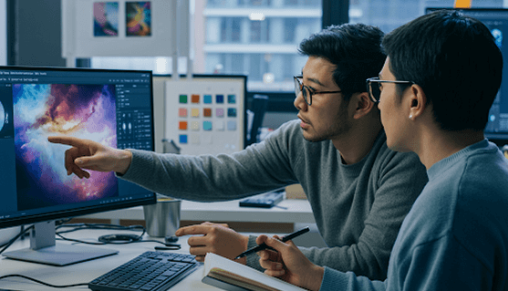 animators working on a project