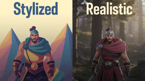 stylized vs. realistic art style