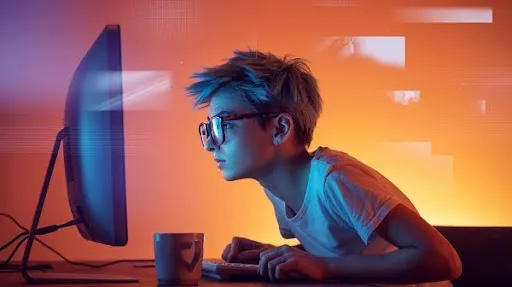 A person learning animation