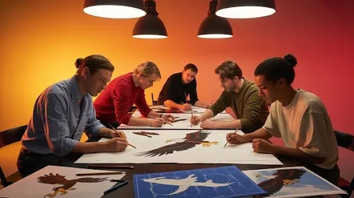 Animators working on a movie scene