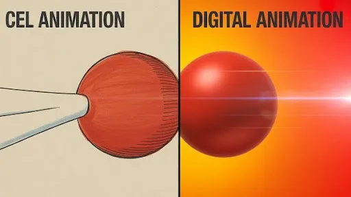 Difference between cel animation and digital animation