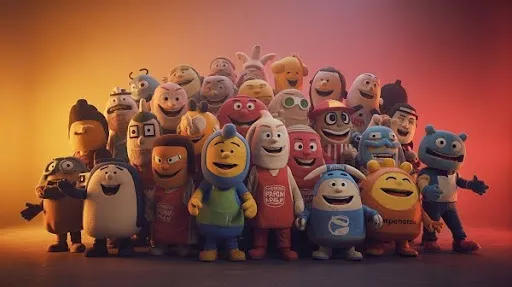 A collection of brand mascots