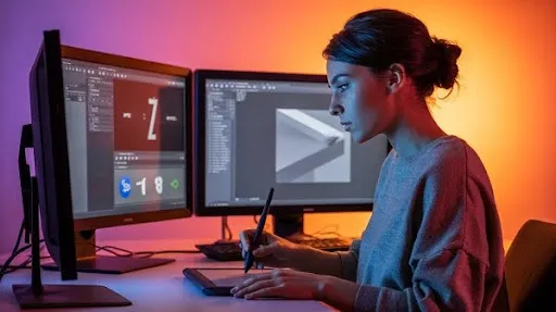 Animator using software to create digital animation