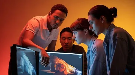 Animators working on lighting techniques