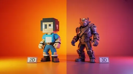 Difference between 2D and 3D game art style