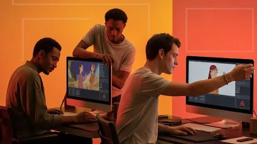 2D animators using different animation tools 2D animators using different animation tools