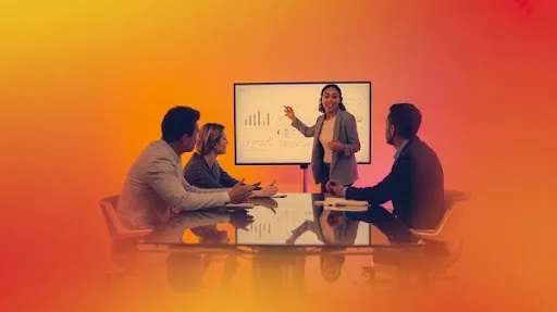 A person pitching a business idea through a startup pitch video