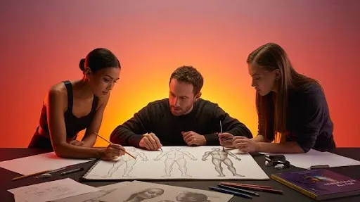 Anatomy concept in fundamentals of art