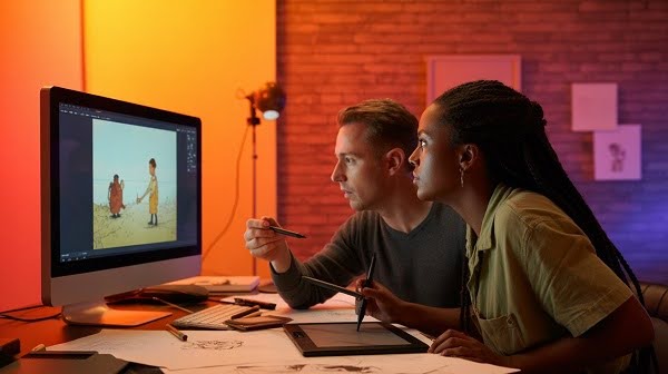 Animators focusing on 2D animated animatics