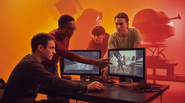 Animators working VFX workflow in 3D animation