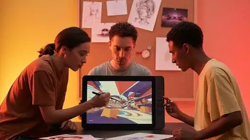 Animators working on abstract and experimental animation