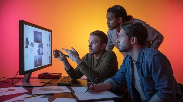 Animators working on animatics