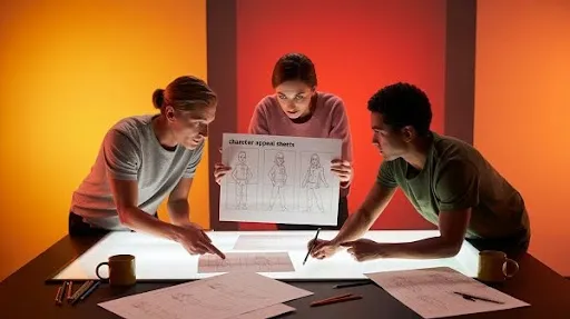 Animators working on appeal aspect of animation