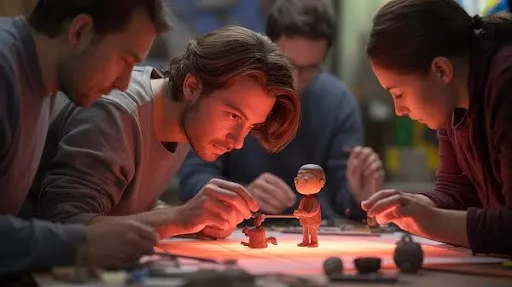 Animators working on stop motion