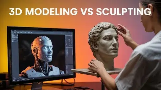 Difference between 3D modeling and sculpting