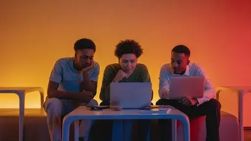 People looking at an explainer video