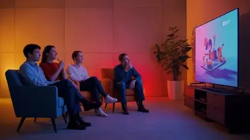 People watching an explainer video