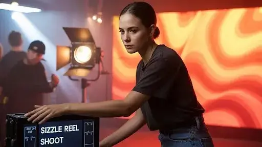 People working on a sizzle reel shoot