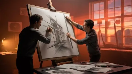 Perspective concept of fundamentals of art