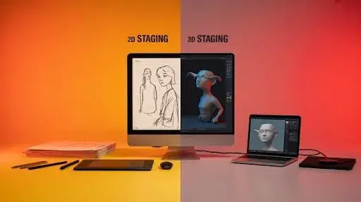 Staging in 2D animation and 3D animation